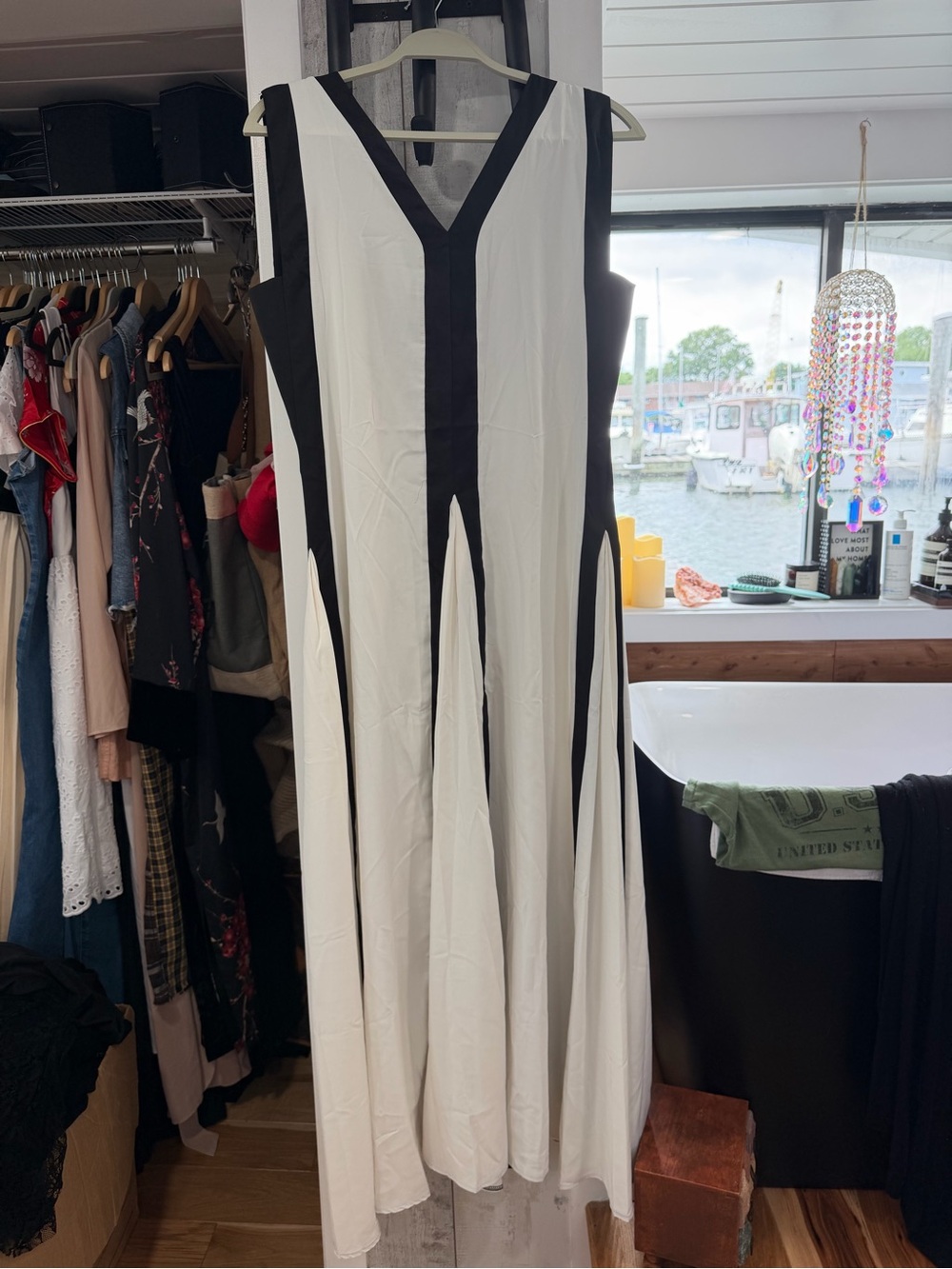 Zara Black and White Maxi Dress